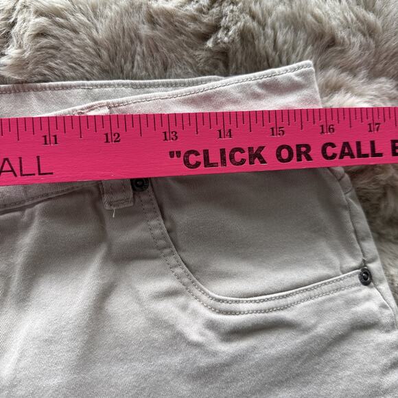 HUE Ripped Tan Denim Hi-Rise Jeans Pull On Preowned Size Large See Photos - Picture 3 of 8